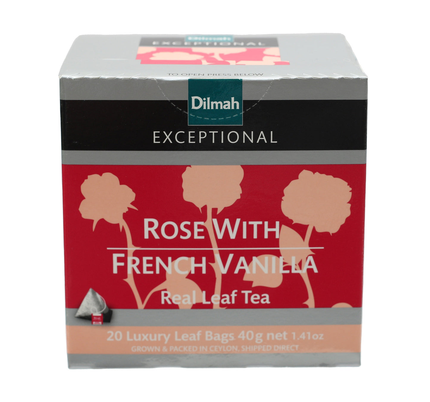 Dilmah Exceptional Real Leaf Tea Rose With French Vanilla 20 Teabags