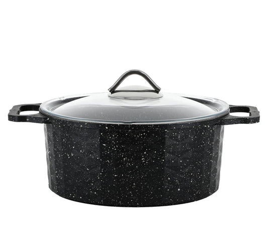 Menzil Granite Coated Cooking Pot with Lid, 24 cm