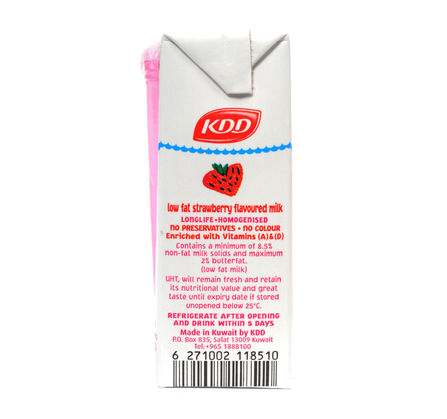 KDD 1-2-3 Strawberry Milk Long Life Low Fat 6 x 125 ml