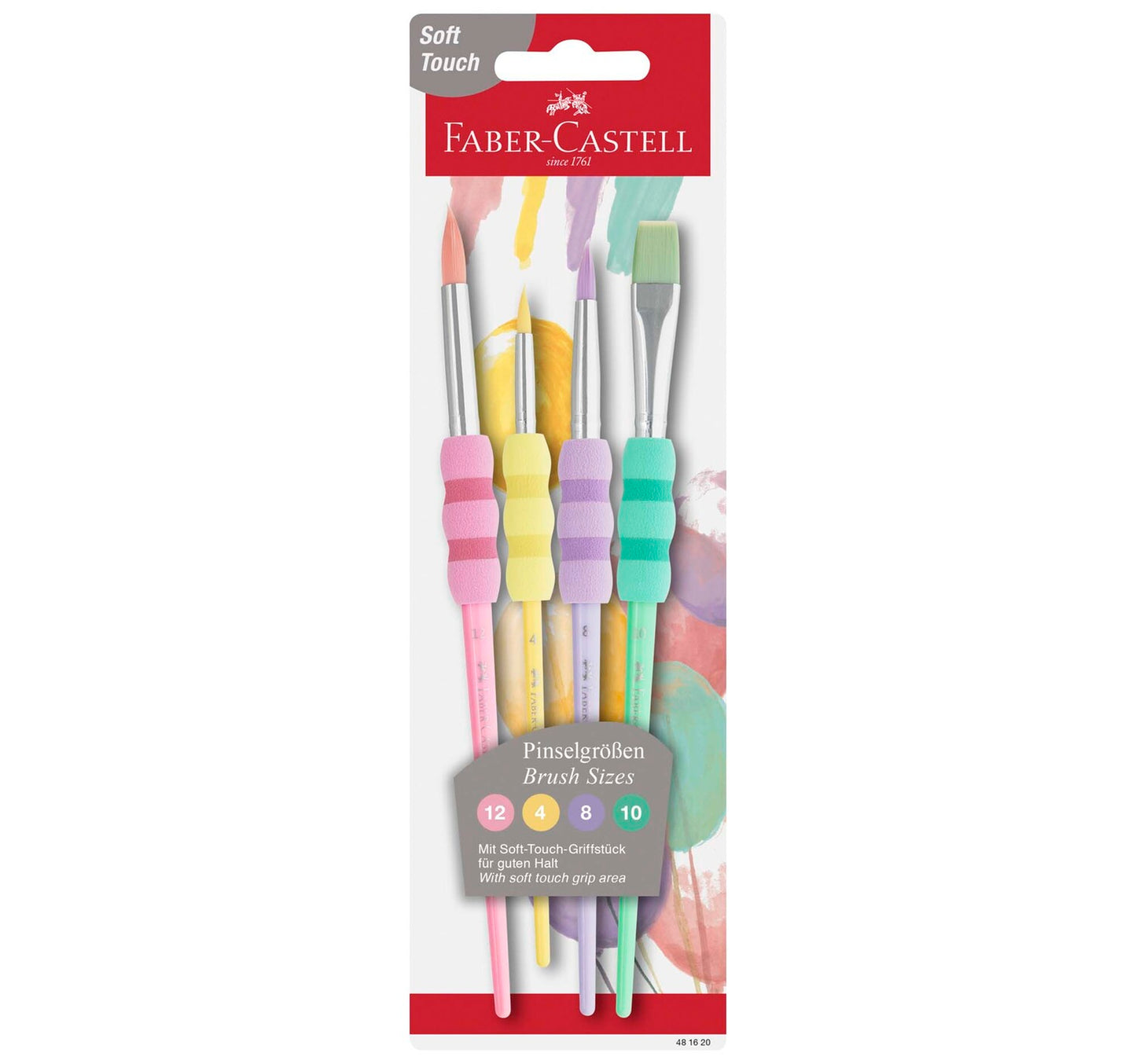 Faber-Castell Grip Paint Brush, 4 Pcs, 481620