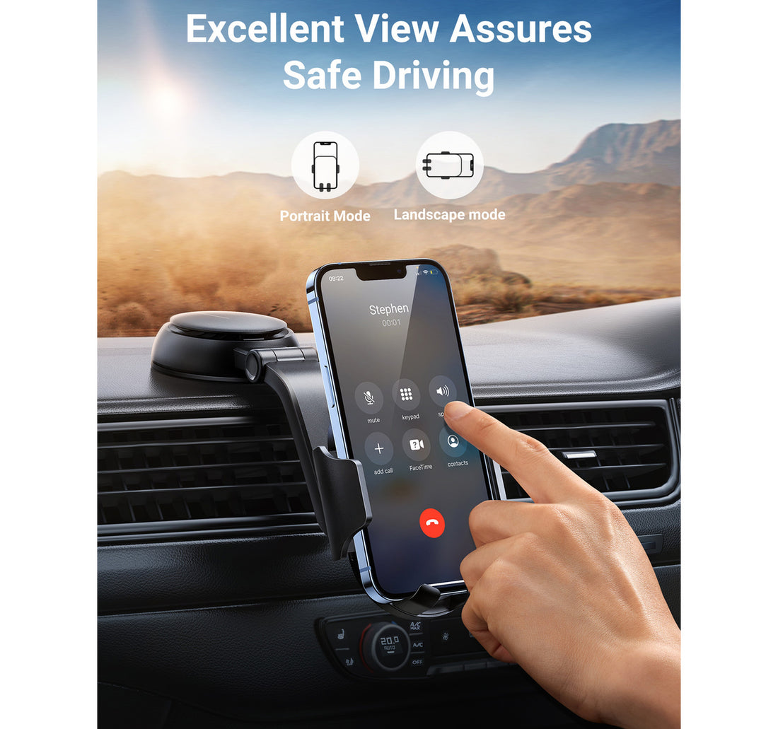 Ugreen Waterfall-Shaped Suction Cup Phone Mount, Black, 20473