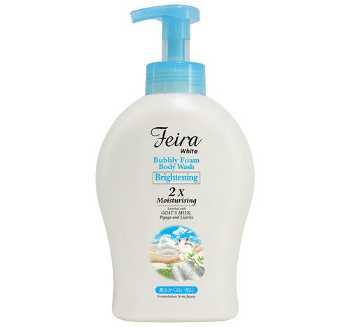 Feira White Brightening Bubbly Foam Body Wash Enriched With Goat's Milk, Pegaga & Licorice 800 ml
