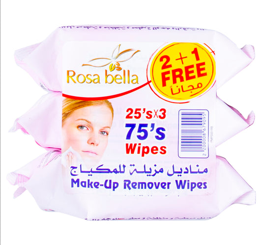 Rosa Bella Make-Up Removal Wipes Value Pack 3 x 25 pcs