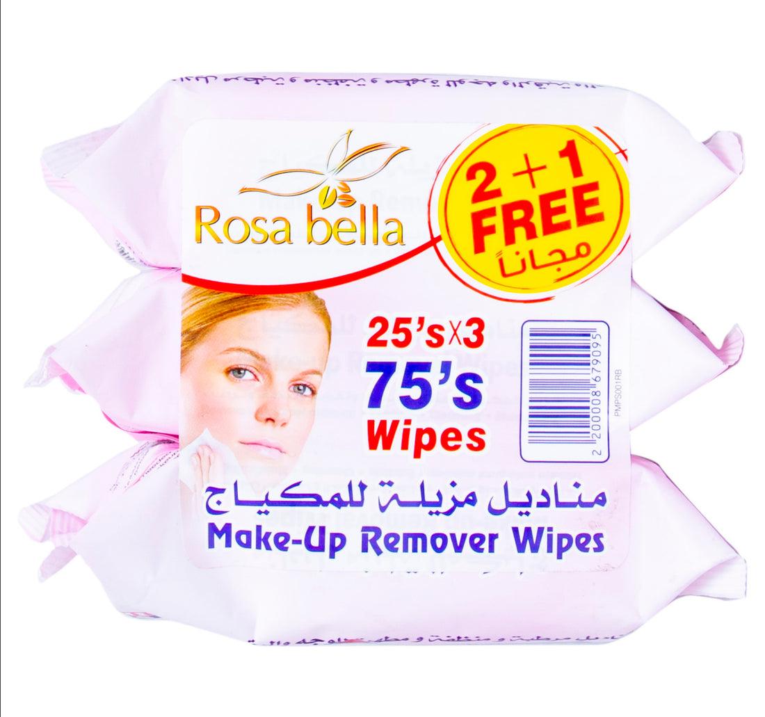 Rosa Bella Make-Up Removal Wipes Value Pack 3 x 25 pcs