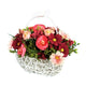 Maple Leaf Artificial Decor Dried Flower, Alstroemeria And Ranunculus in Handle basket E044 20x13x23cm Assorted Designs