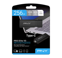محرك أقراص فلاش PNY PRO Elite V3 Type-C USB 3.2 Gen 2، سعة 256 جيجابايت، P-FD256PROV3C-GE