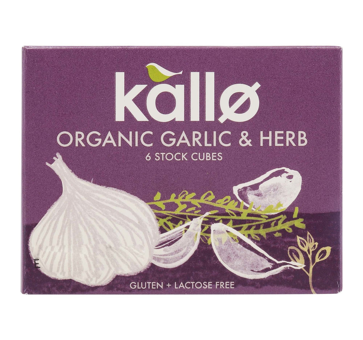 Kallo Organic Garlic & Herb 6 Stock Cube 66 g