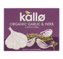 Kallo Organic Garlic & Herb 6 Stock Cube 66 g