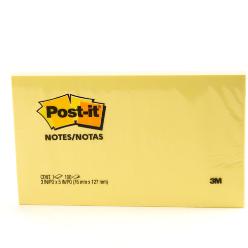 ملاحظات 3M Post-it صفراء، 3 بوصة × 5 بوصة، 100 ورقة