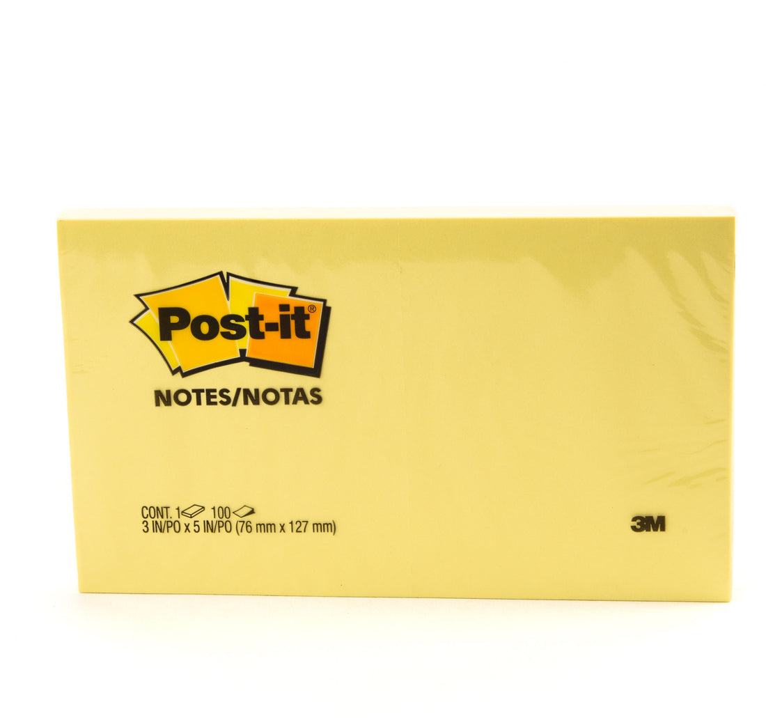 ملاحظات 3M Post-it صفراء، 3 بوصة × 5 بوصة، 100 ورقة