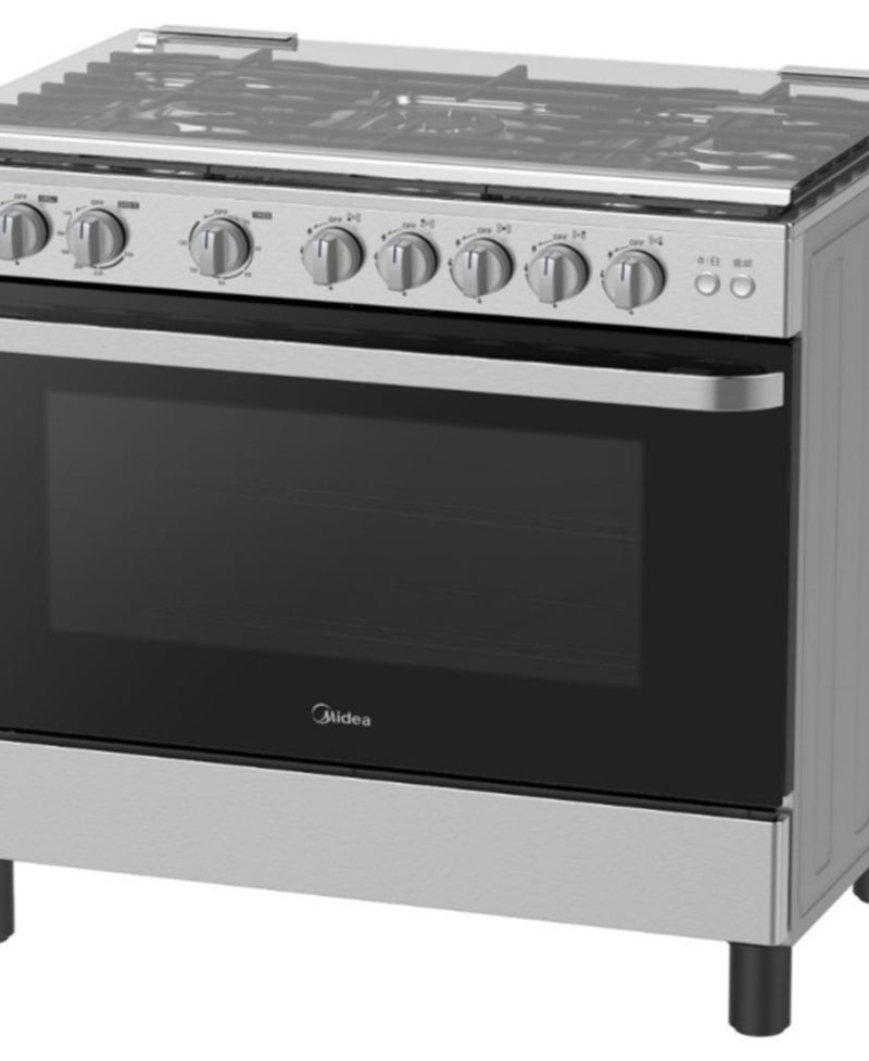 موقد غاز ميديا ​​بخمس شعلات، 90 × 60 سم، MFO-MG36LE(SS)-C