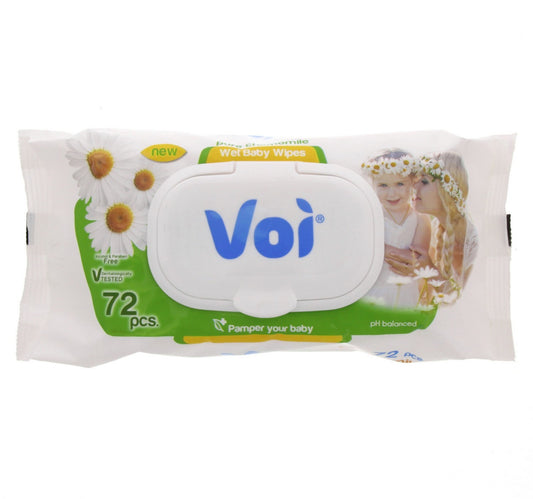 مناديل مبللة للأطفال من فوي برائحة البابونج النقي عبوة واحدة 72 قطعة