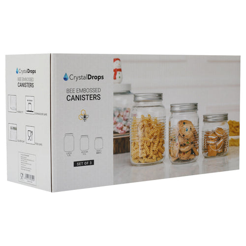 Crystal Drops Glass Canister 51176 3pcs Set