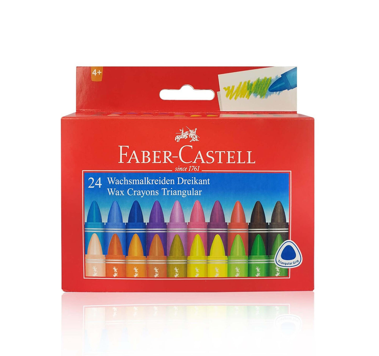Faber Castell Triangular Wax Crayons 24 Pieces