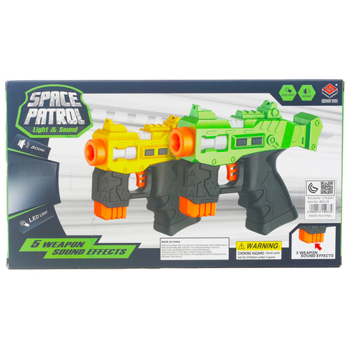 Skid Fusion Battery Operated Light and Sound Space Patrol Gun, 2 pcs
