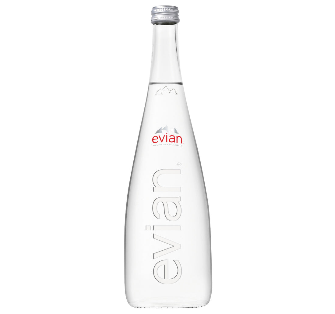 Evian Natural Mineral Water Glass Bottle 750 ml