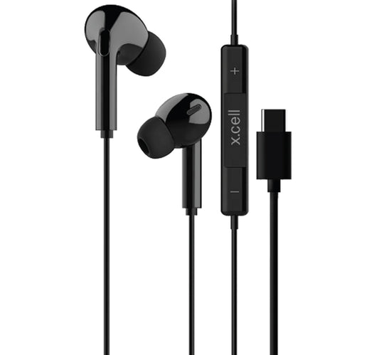 X.Cell Type-C Wired In Ear Stereo Headset HS103C,Black