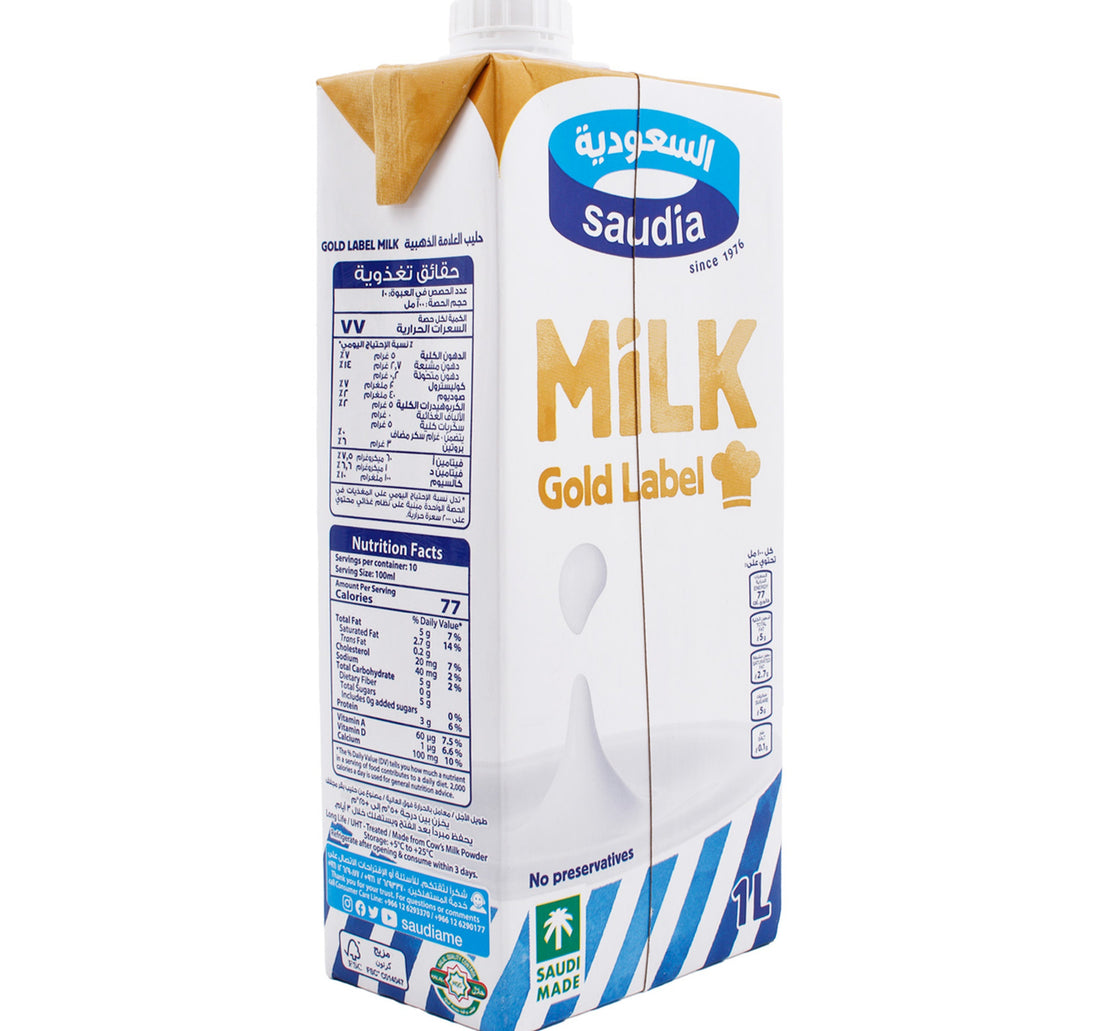 Saudia Gold Label UHT Milk 1 Litre