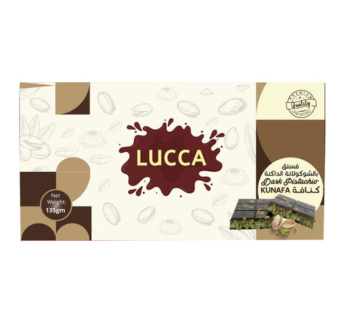 Lucca Dark Pistachio Kunafa Chocolate Bar 135 g
