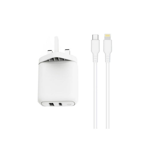 Trands TR-AD6489 Travel Charger With Type C To Lightning Cable