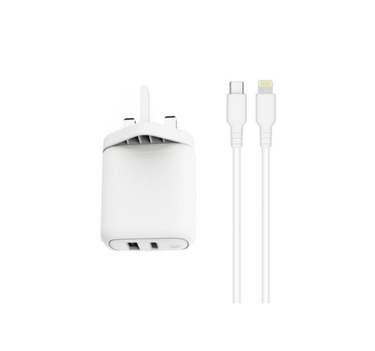 Trands TR-AD6489 Travel Charger With Type C To Lightning Cable
