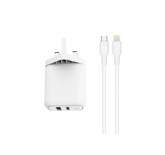 Trands TR-AD6489 Travel Charger With Type C To Lightning Cable