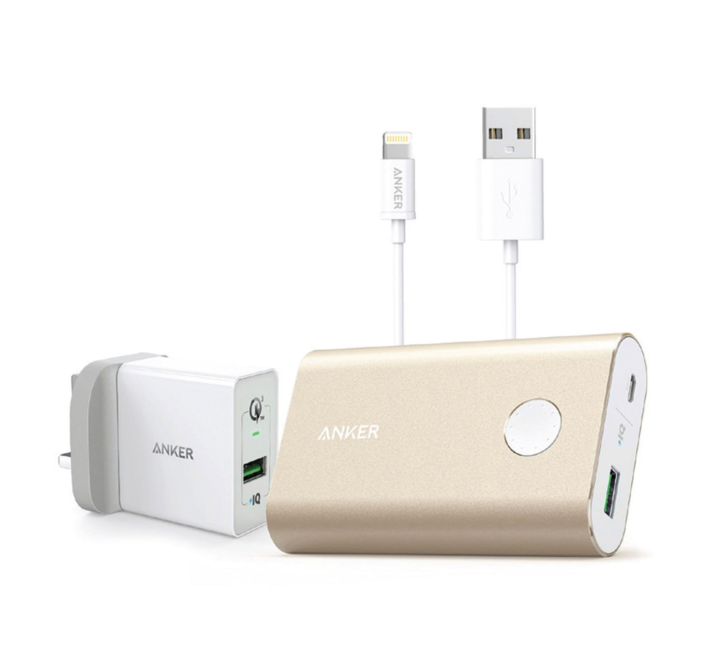 Anker Power Bank, 10050mAh + Lightning Cable + Charger
