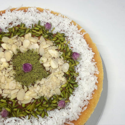 Basbousa cheesecake