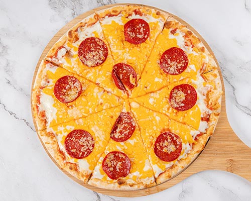 Three Cheese Italian Pepperoni Pizza Lemon