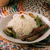 كباب عراقي مع أرز