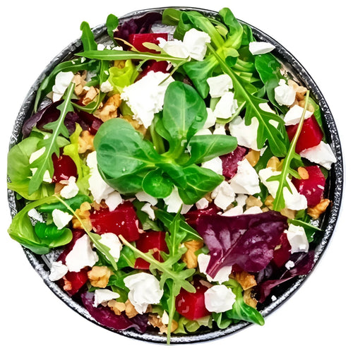 Rocca and beetroot with feta cheese