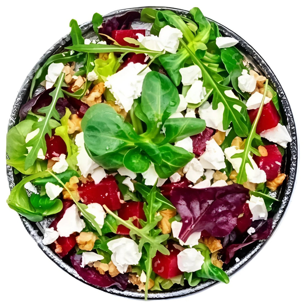 Rocca and beetroot with feta cheese Salad bowls