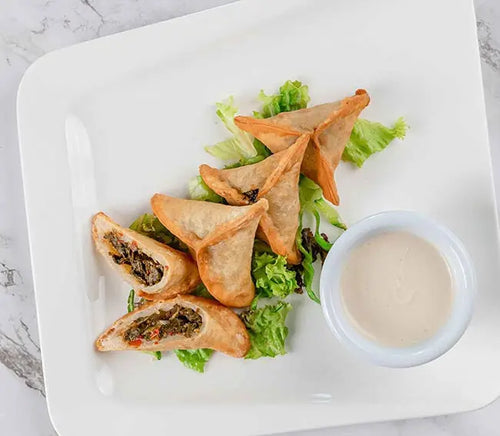 Fried Spinach Sambusek Lemon