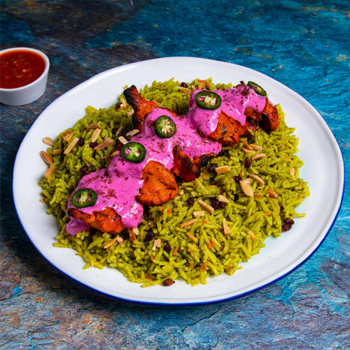 Tandoori Chicken with Green Rice Kitchen by Abeer
