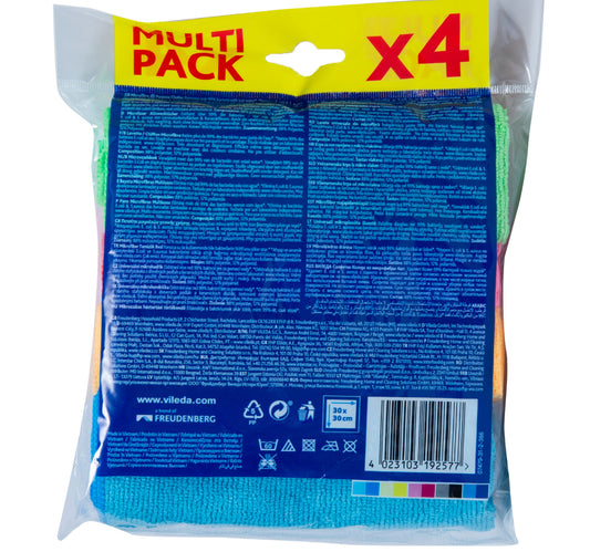 Vileda Microfibre Cloth 30x30cm 4 pcs