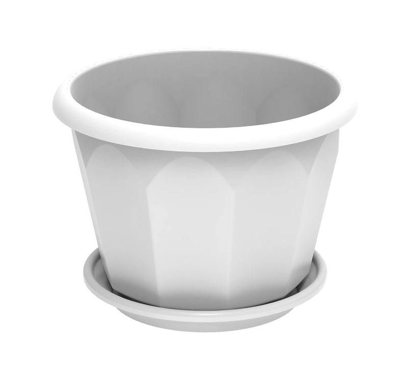 Cosmoplast Hexagonal Flowerpot with Tray 10" IFFP25052 Assorted Color