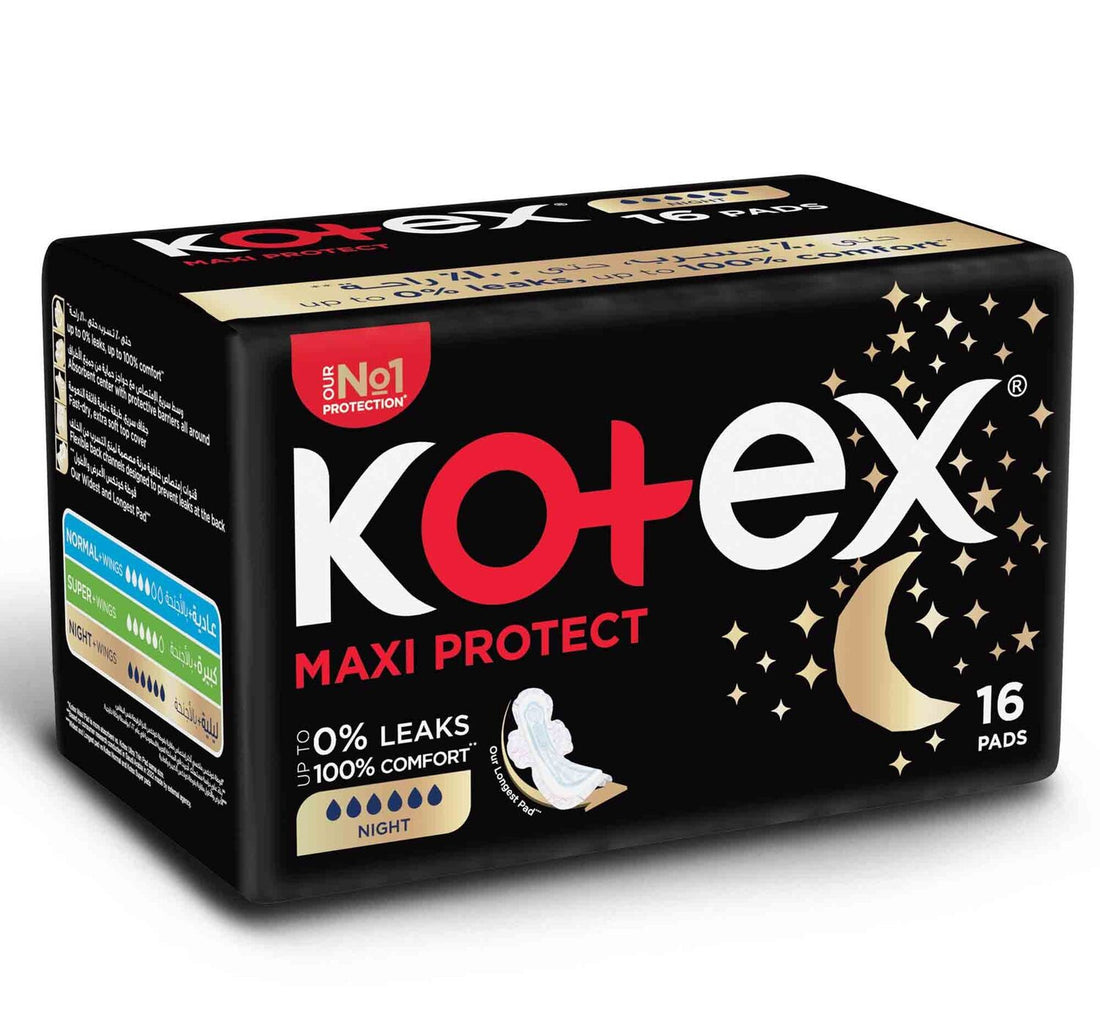 Kotex Maxi Protect Thick Overnight Protection Sanitary Pads with Wings 16 pcs