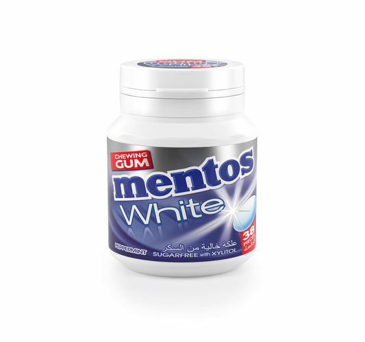 Mentos White Sugar Free Chewing Gum Peppermint Flavour 54 g