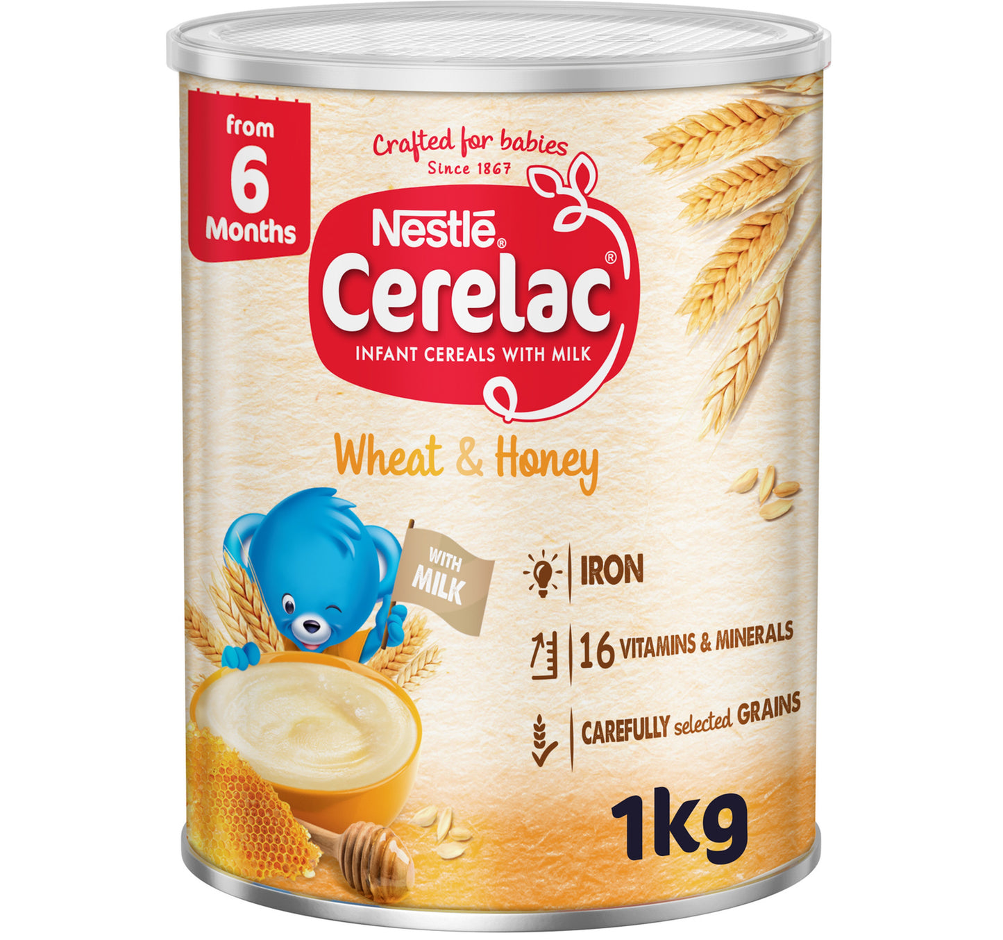 Nestle Cerelac Infant Cereals with Iron + Wheat & Honey From 6 Months 1 kg