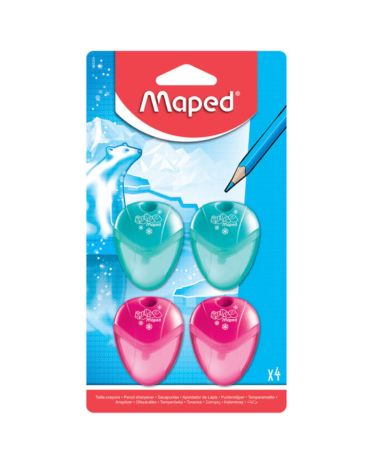 Maped Sharpener MD003204, 4 pcs Pack Assorted