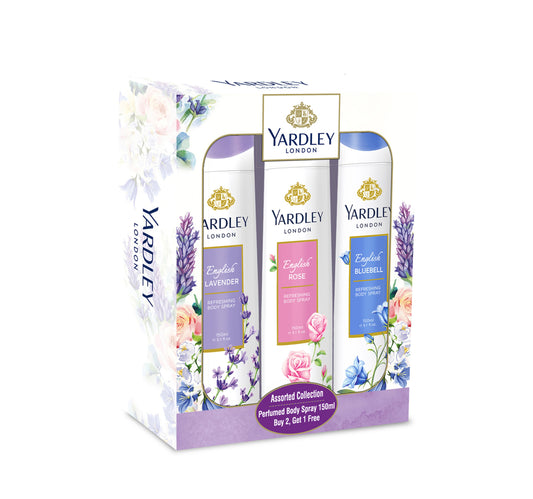 Yardley Perfumed Body Spray Assorted 3 x 150 ml