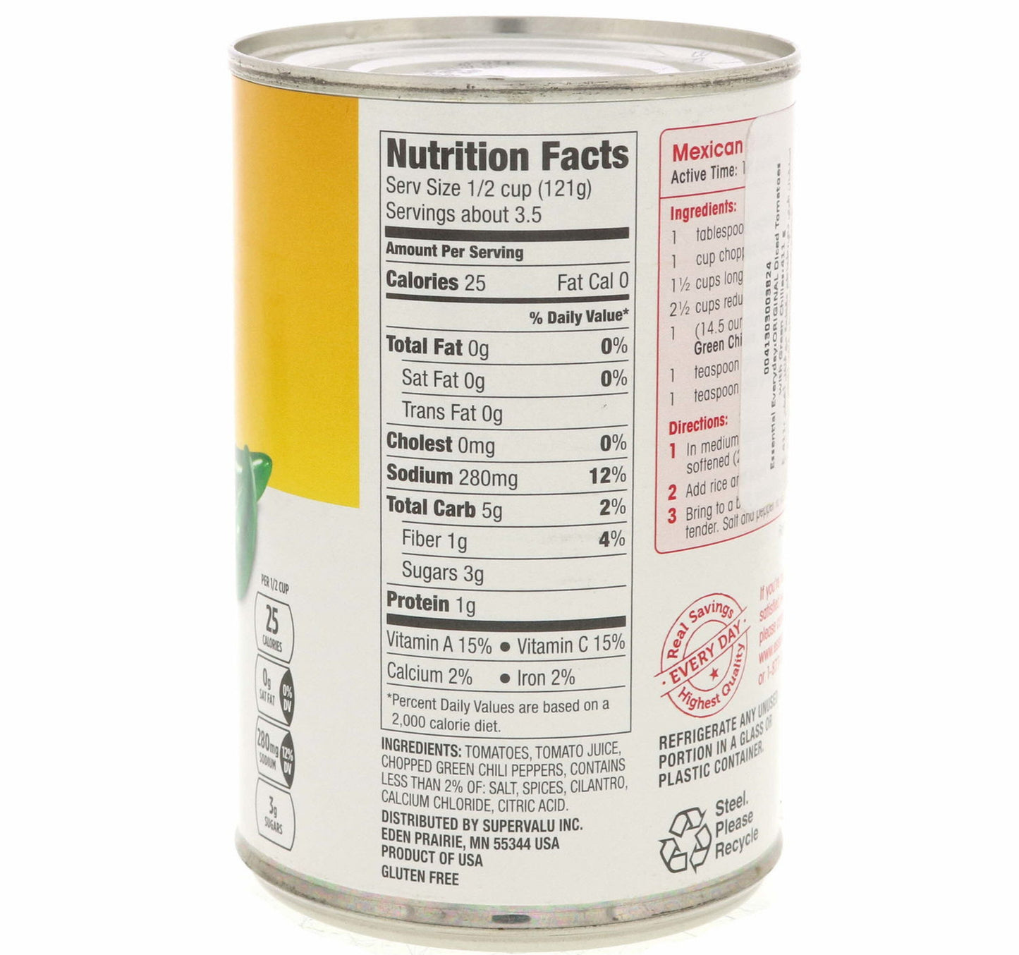 Essential Everyday Diced Tomatoes With Green Chilies 411 g