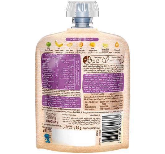 Nestle Cerelac 6 Fruits Puree Pouch Baby Food From 6 Months 90 g