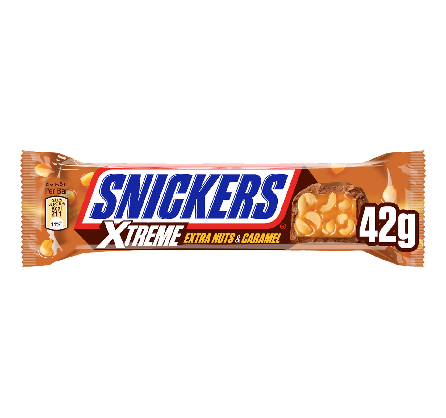 Snickers Extreme Extra Nut & Caramel Chocolate Bar 42 g