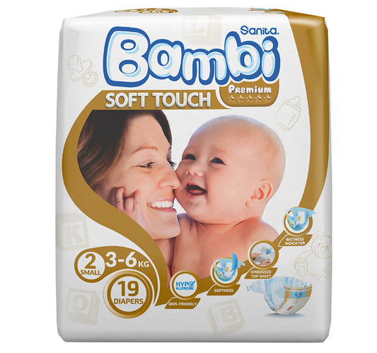 Sanita Bambi Baby Diaper Regular Pack Size 2 Small 3-6 kg 19 pcs