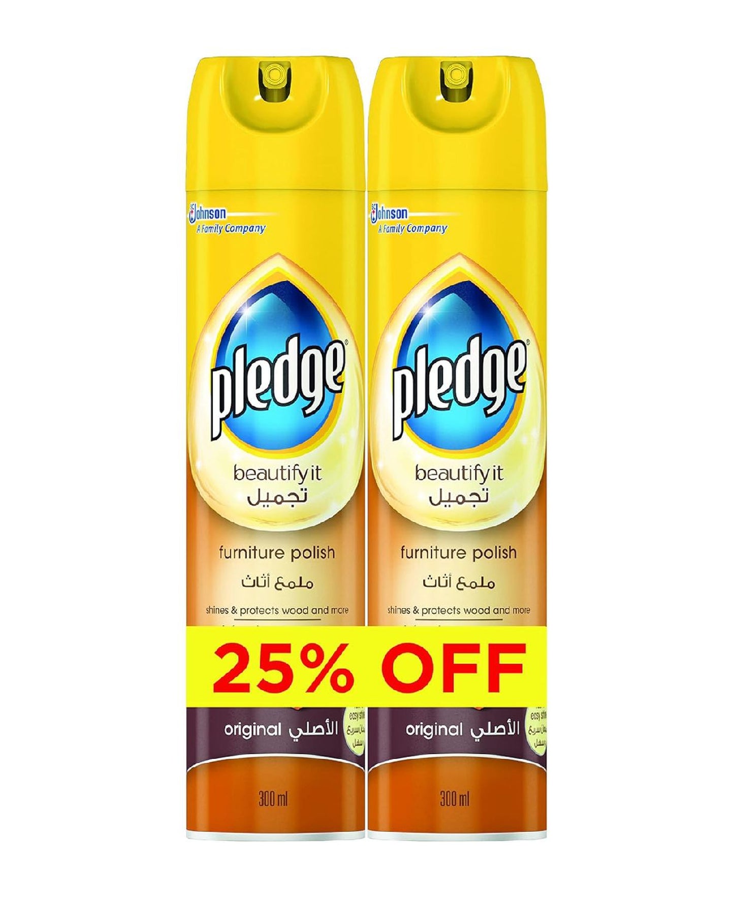 Pledge Furniture Polish Original 2 x 300 ml