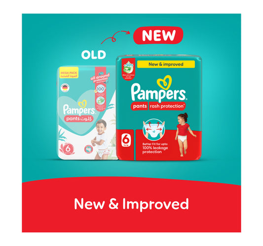 Pampers Rash Protection Pants Diapers, Size 6, 16+kg, Giant Pack, 44 pcs