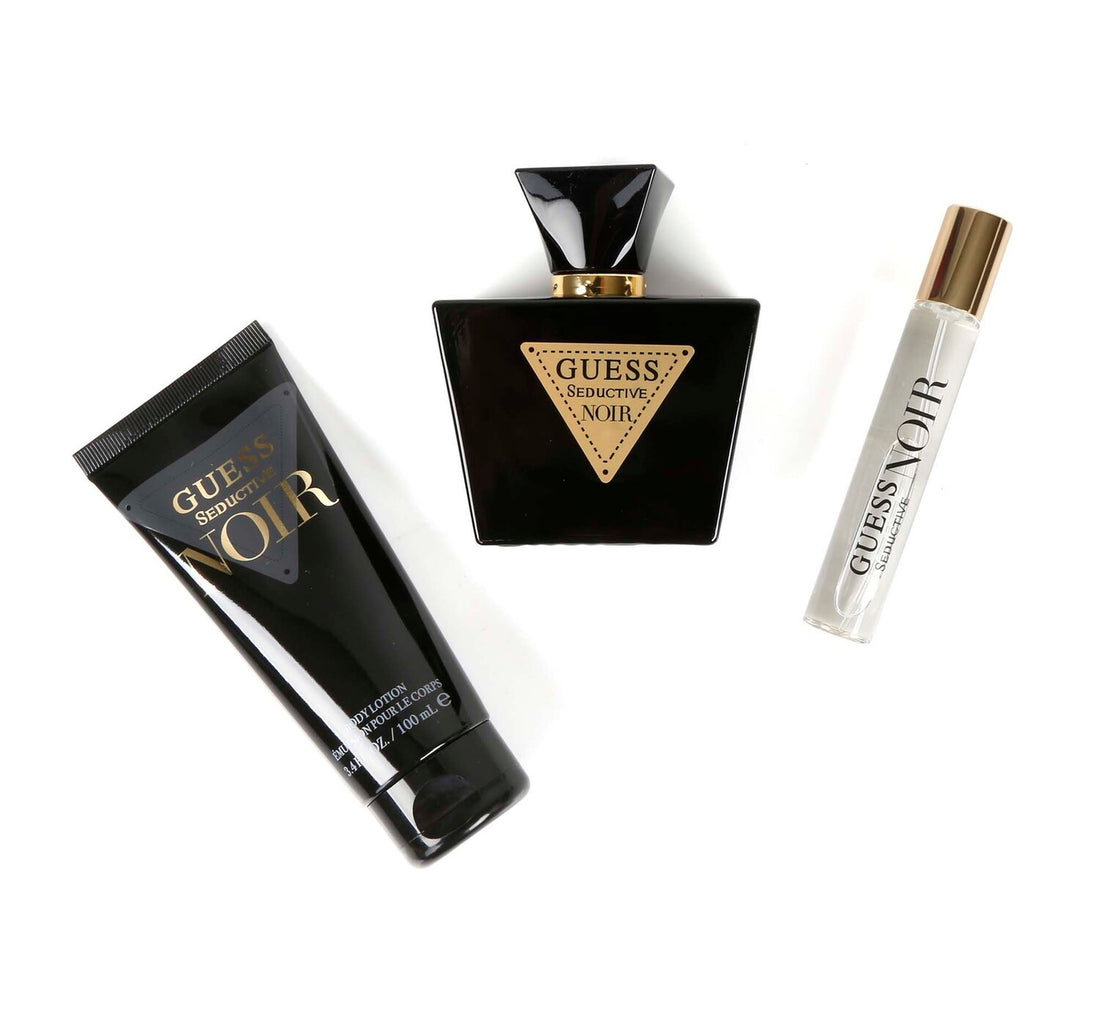 Guess Seductive Noir Set For Women, 75ml Eau De Toilette, 100ml Body Lotion, 15ml MINIWith Pouch