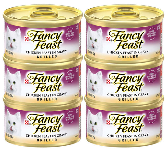 Purina Fancy Feast Grilled Chicken Feast In Gravy Cat Food 6 x 85 g