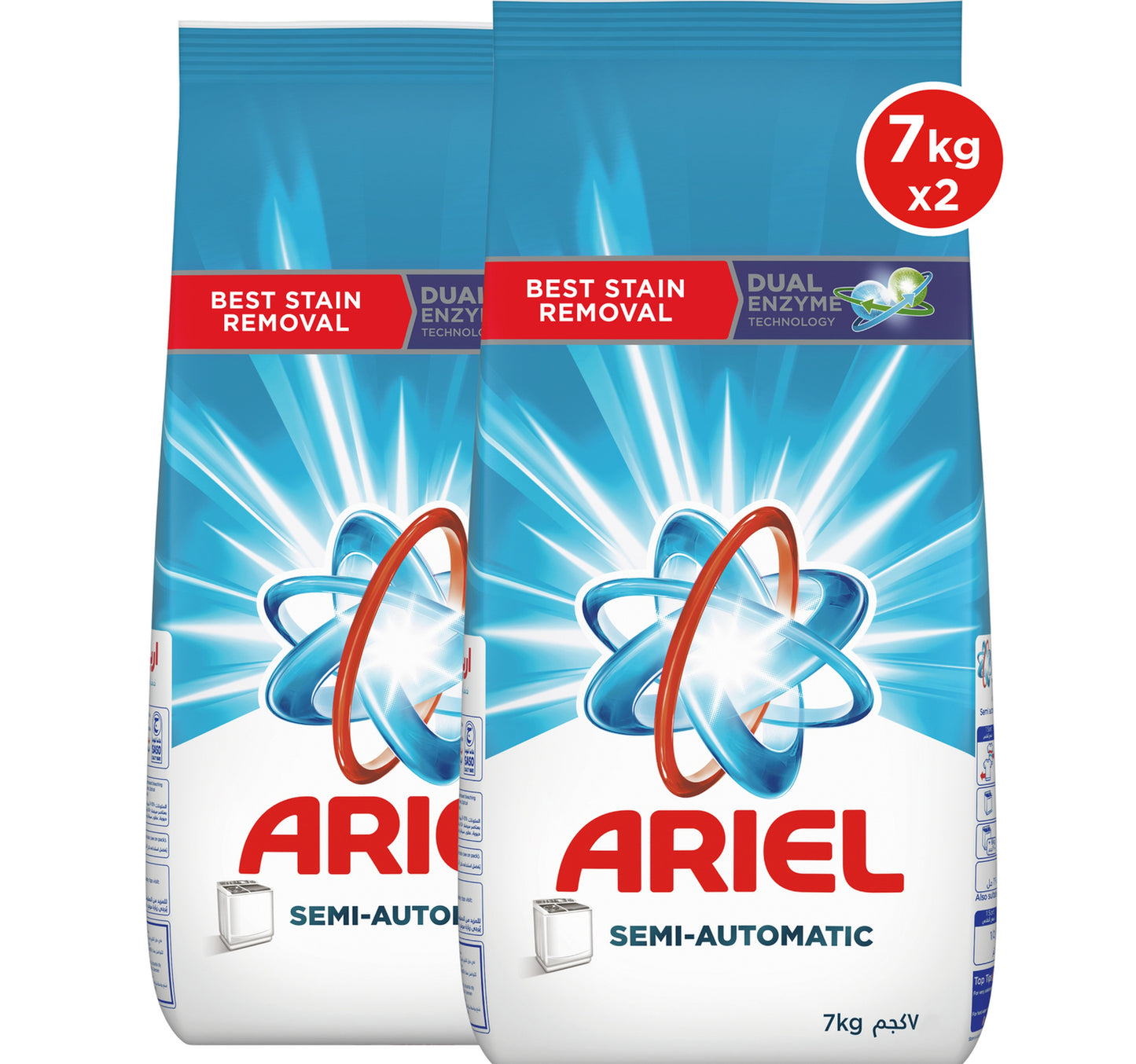 Ariel Semi-Automatic Laundry Detergent Powder Original Scent Value Pack 2 x 7 kg